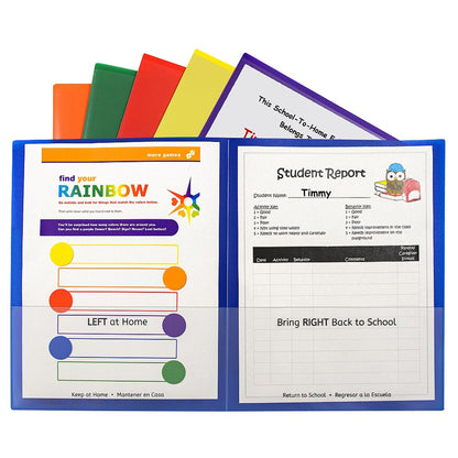 Classroom Connector School-To-Home Folder, Assorted Colors, Pack of 6