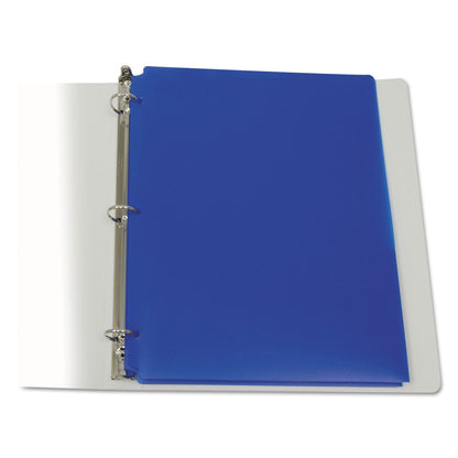 Two-Pocket Poly Portfolios with Three-Hole Punch, Blue, Box of 25