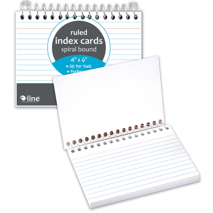 Spiral Bound Index Card Notebook, 4" x 6", Ruled, Pack of 10