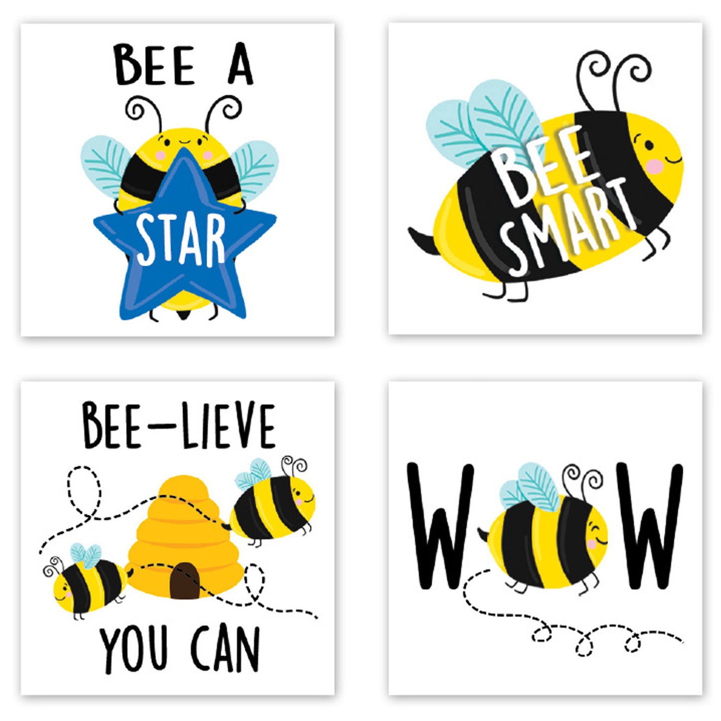 Bees Rewards Stickers, 1-1/2", 60 Per Pack, 6 Packs