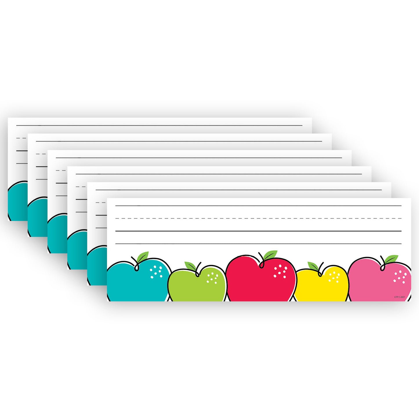 Doodle Apples Name Plates, 9-1/2" x 3-1/4", 36 Per Pack, 6 Packs