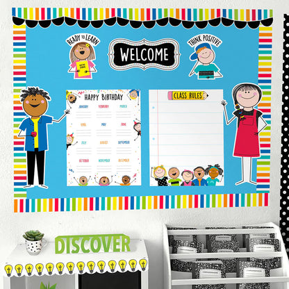 Stick Kids All Are Welcome Bulletin Board Set