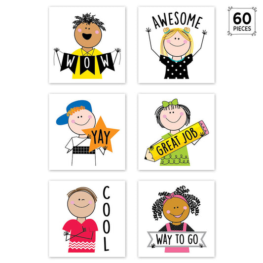 Stick Kids Rewards Stickers, 1-1/2", Pack of 60