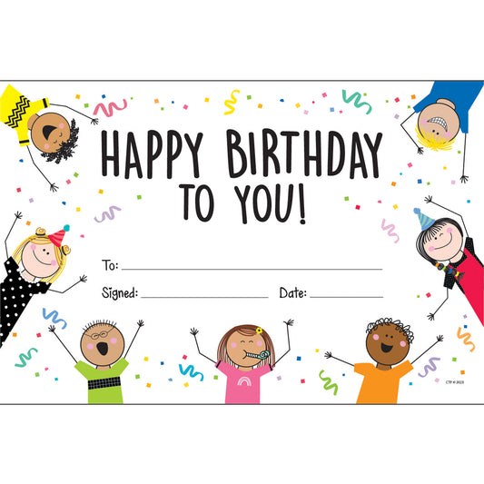 Stick Kids Happy Birthday Awards, Pack of 30