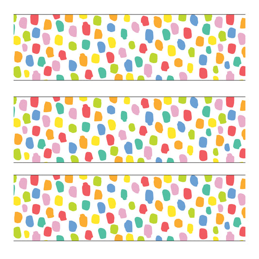 Core Decor Colorful Messy Dots EZ Border, 48 Feet Per Pack, 3 Packs