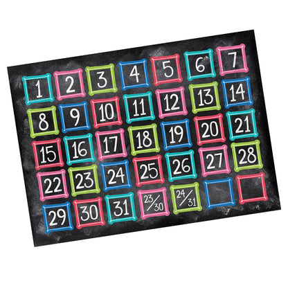 Colorful Chalk Calendar Days, 35 Per Pack, 6 Packs