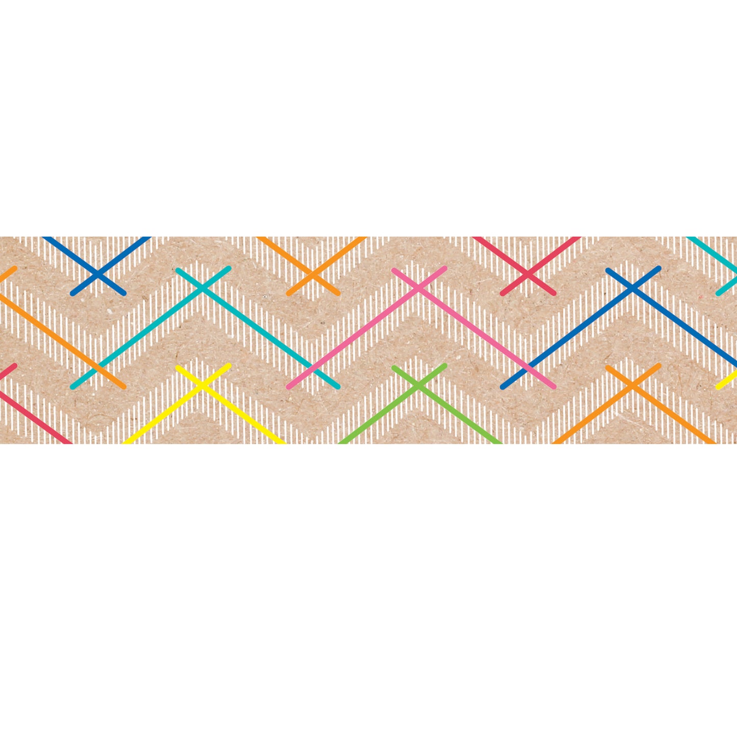 Krafty Pop Colorful Kraft Chevron EZ Border, 48 Feet Per Pack, 3 Packs