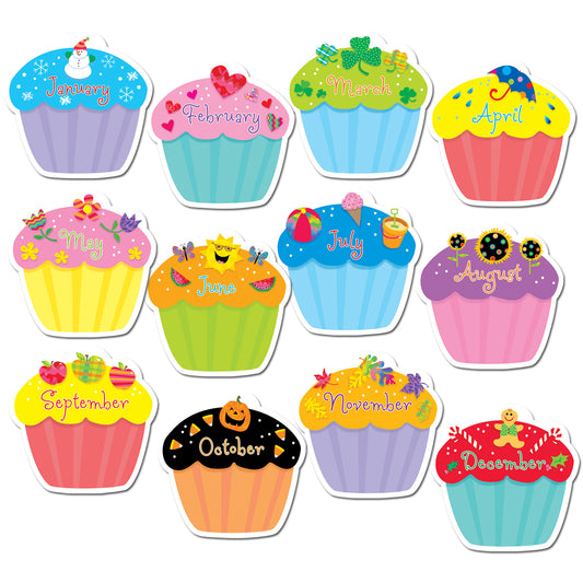 Designer Cut-Outs, Jumbo Cupcakes, 10", 12 Per Pack, 4 Packs