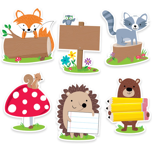 Woodland Friends 6" Designer Cut-Outs, 36 Per Pack, 3 Packs