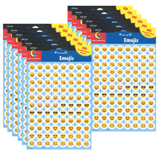 Emojis Hot Spot Stickers, 880 Per Pack, 12 Packs