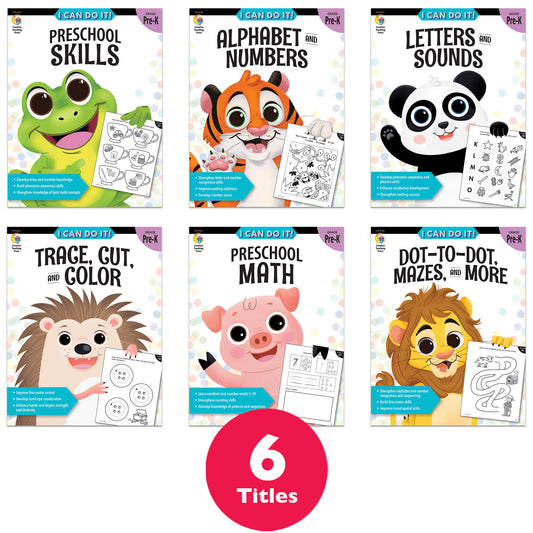 I Can Do It! Prek Skills Workbook Pack, 6 Books