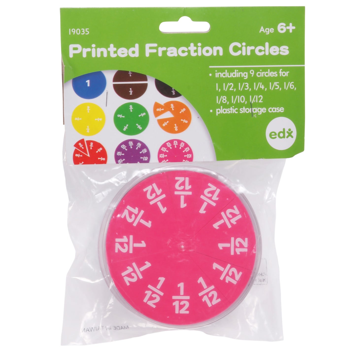 Fraction Circles - Set of 51 - 9 Values & Colors