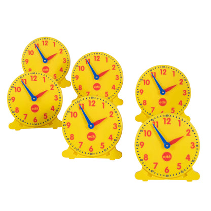 Geared 12-Hour Time Clock - Student Size - Set of 6