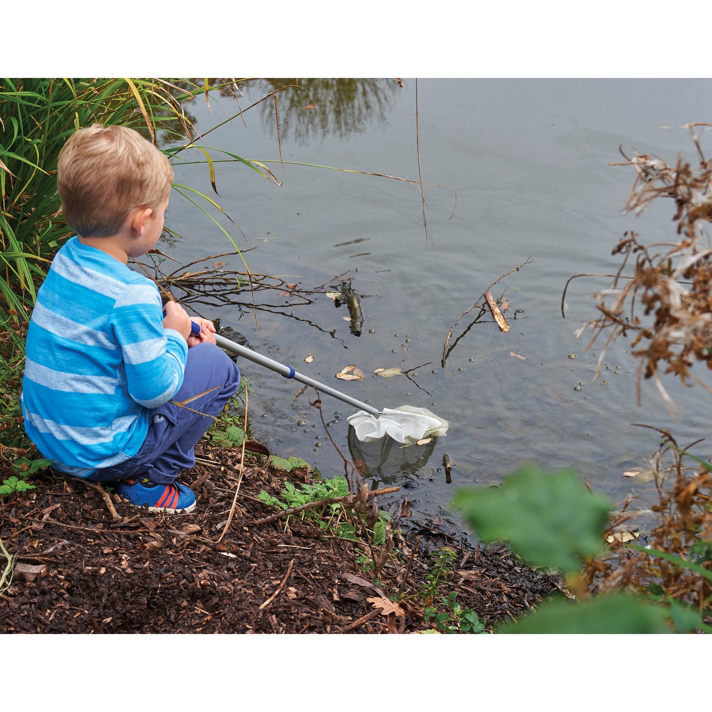 Telescopic Pond Net - Extendable Handle 20" to 40" - Strong, Lightweight Aluminum with Fine, Knotless Mesh, Pack of 2