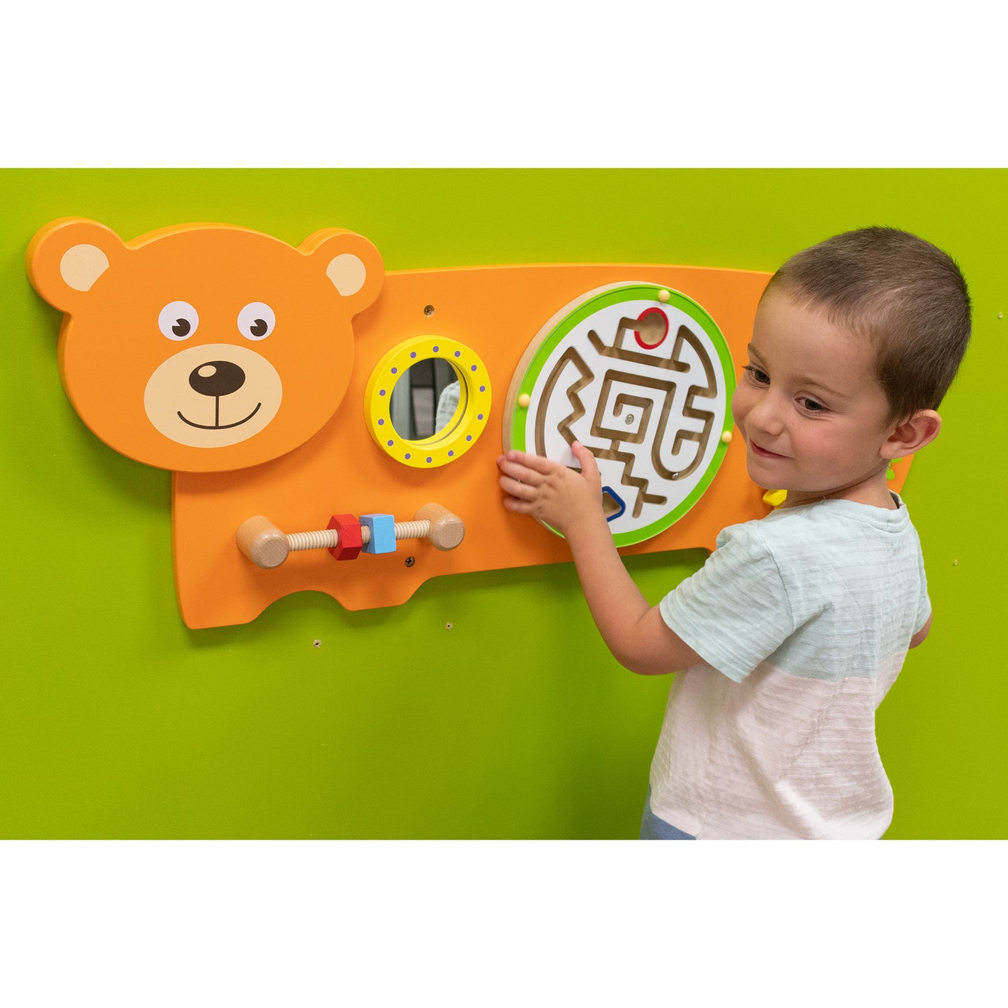 Bear Activity Wall Panel - 18m+ - Toddler Activity Center