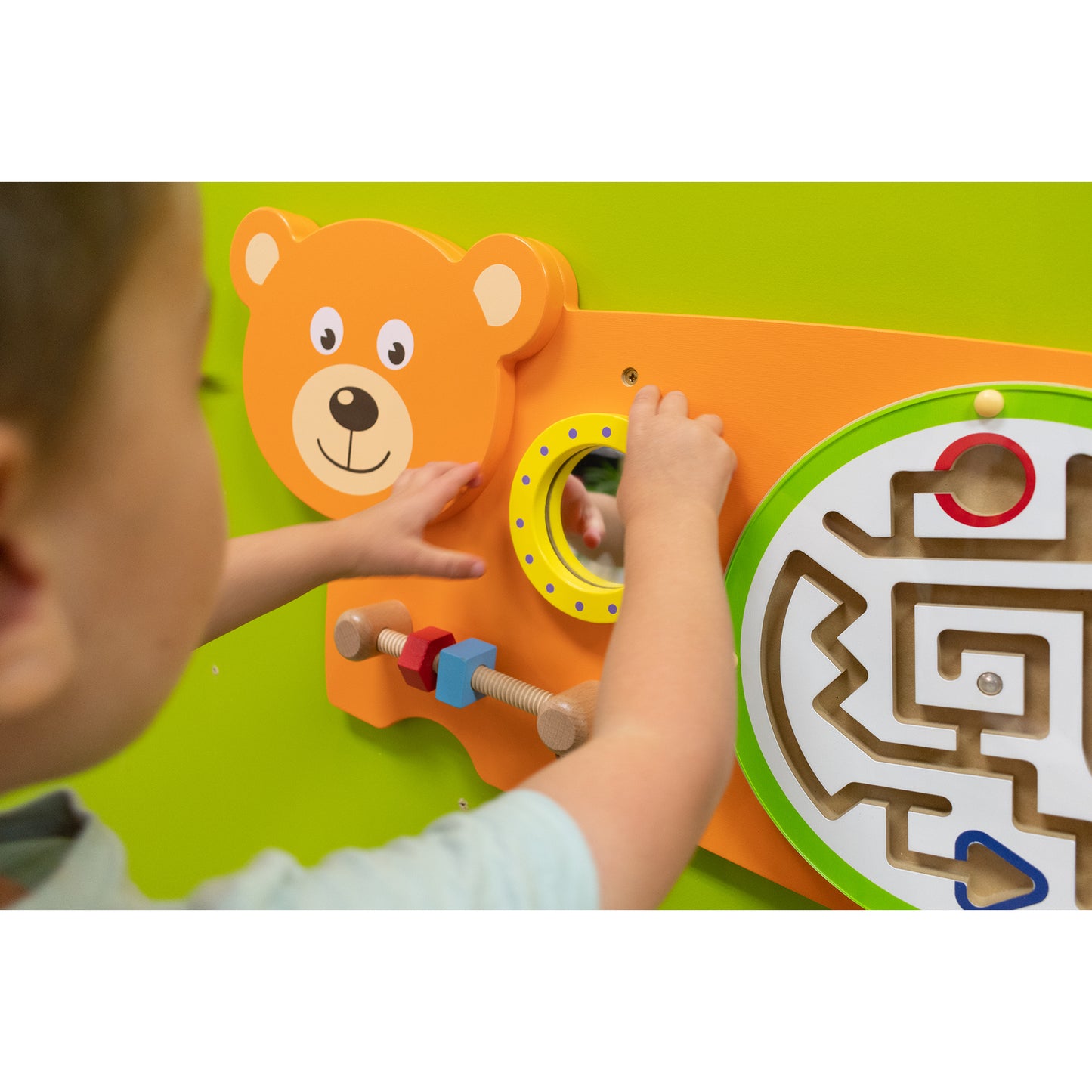 Bear Activity Wall Panel - 18m+ - Toddler Activity Center