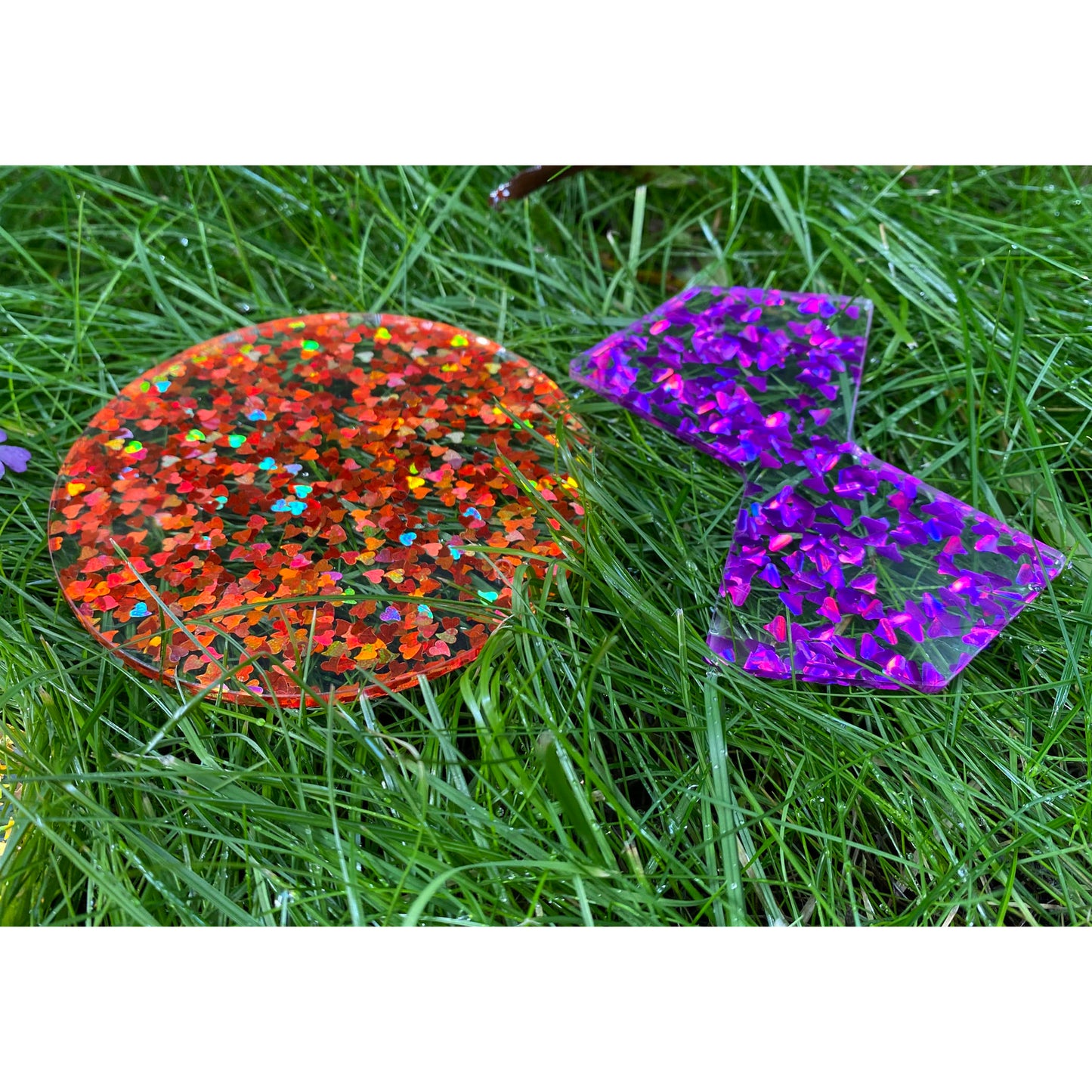 Rainbow Glitter Shapes - Set of 21 - 7 Colors - Explore Colors and Early Geometry