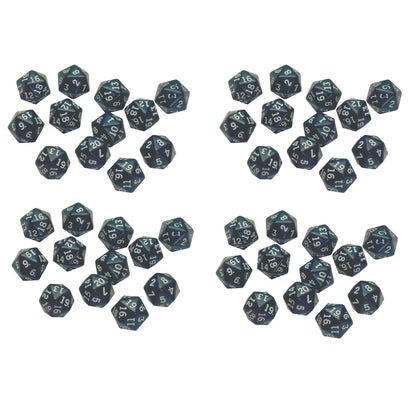 Polyhedra Dice - 20 Sides - 12 Per Pack - 4 Packs