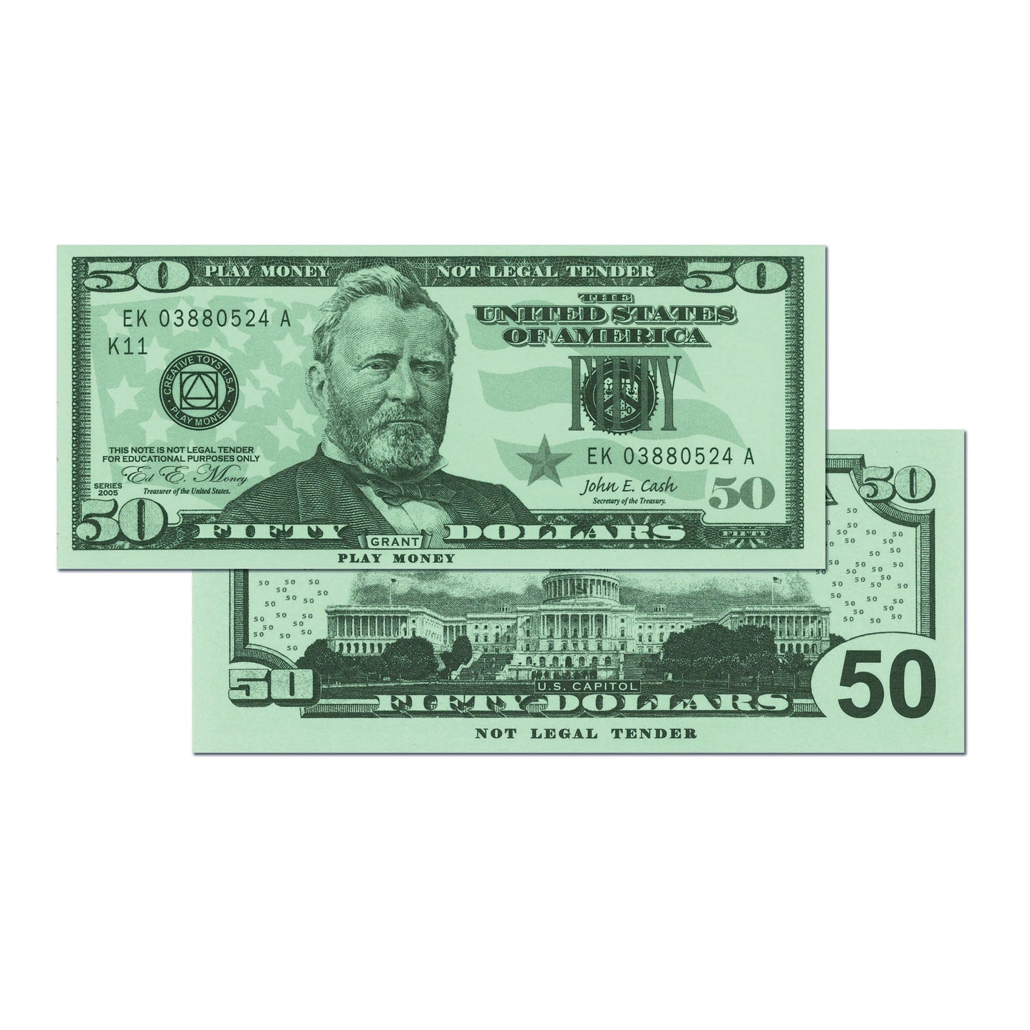 Play Bills - $50 Bills - 50 Per Set - 12 Sets