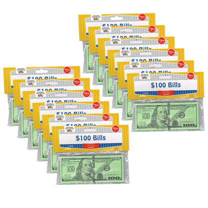 Play $100 Bills Set, 50 Per Pack, 12 Packs