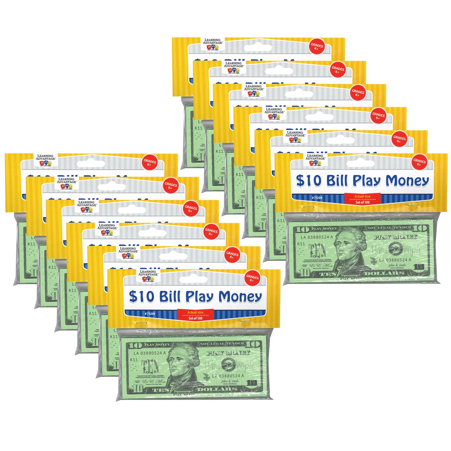 Play Bills - $10 Bills - 100 Per Set - 12 Sets