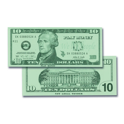 Play Bills - $10 Bills - 100 Per Set - 12 Sets