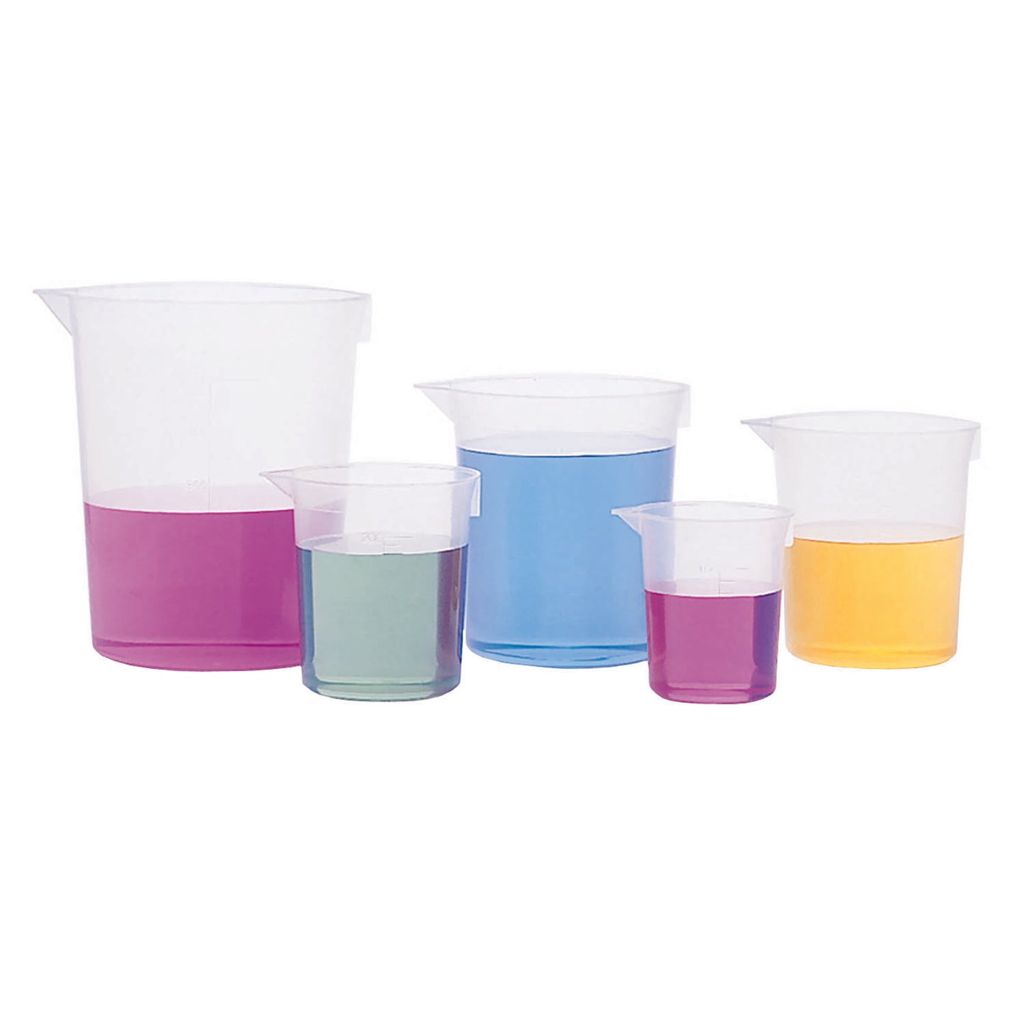 Economy Beakers, 5 Per Set, 3 Sets