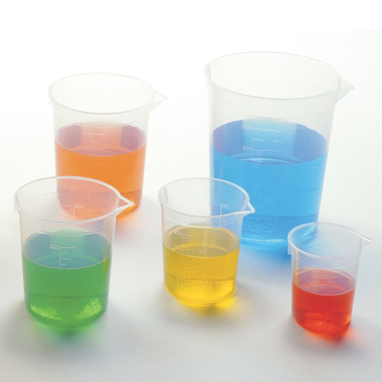 Economy Beakers, 5 Per Set, 3 Sets