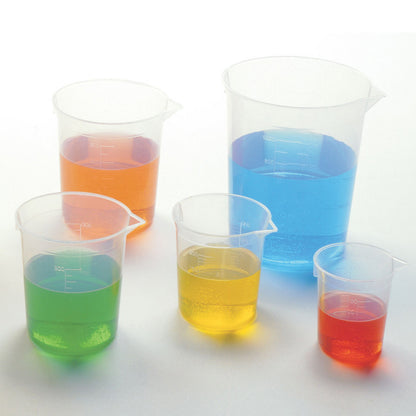 Economy Beakers, 5 Per Set, 3 Sets