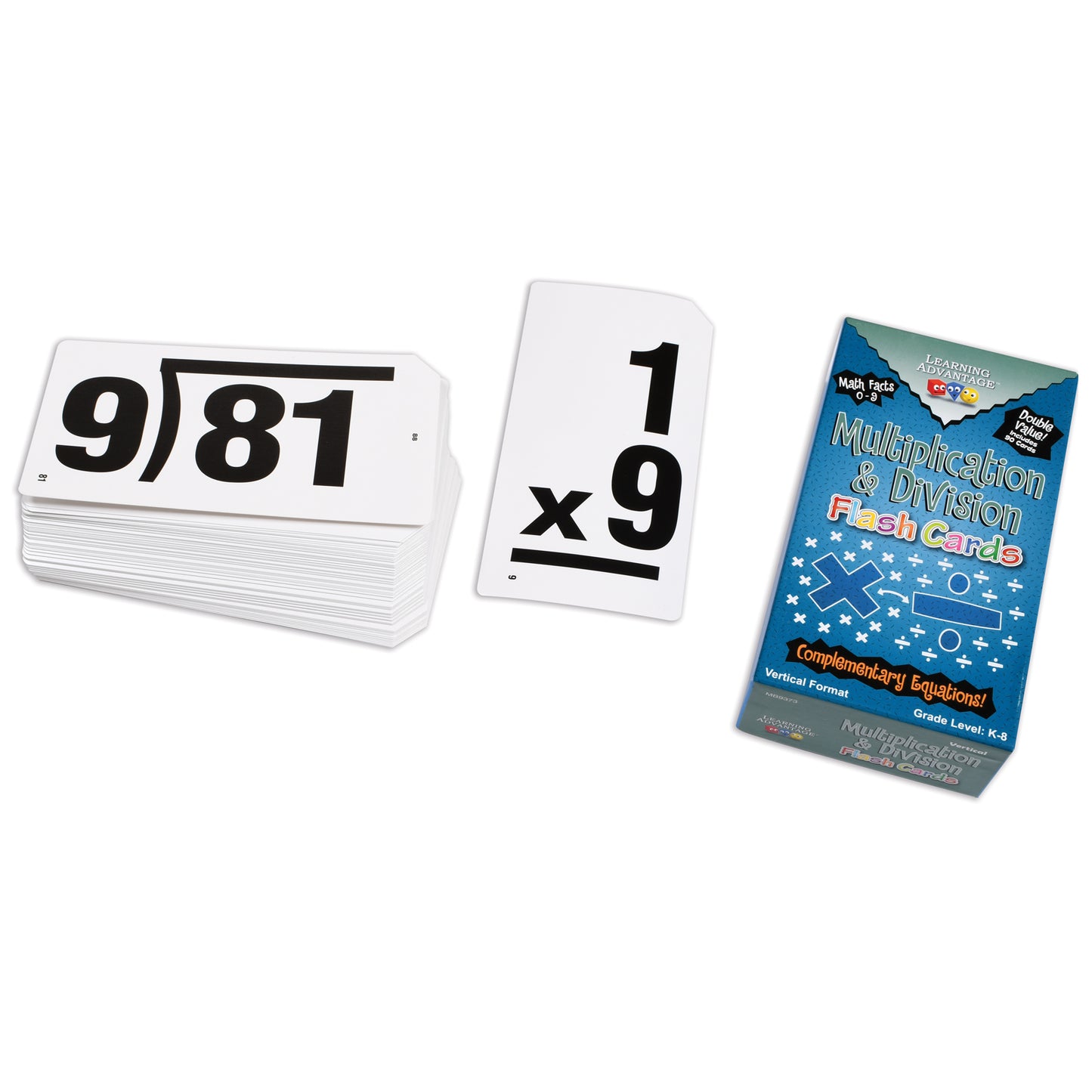 Double-Value Vertical Flash Cards - Multiplication & Division Set - 90 Per Pack, 2 Packs