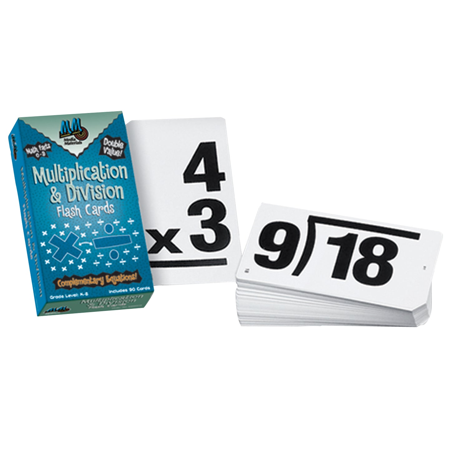 (3 PK) DOUBLE VALUE VERTICAL FLASH CARDS MULTIPLICATION DIVISION