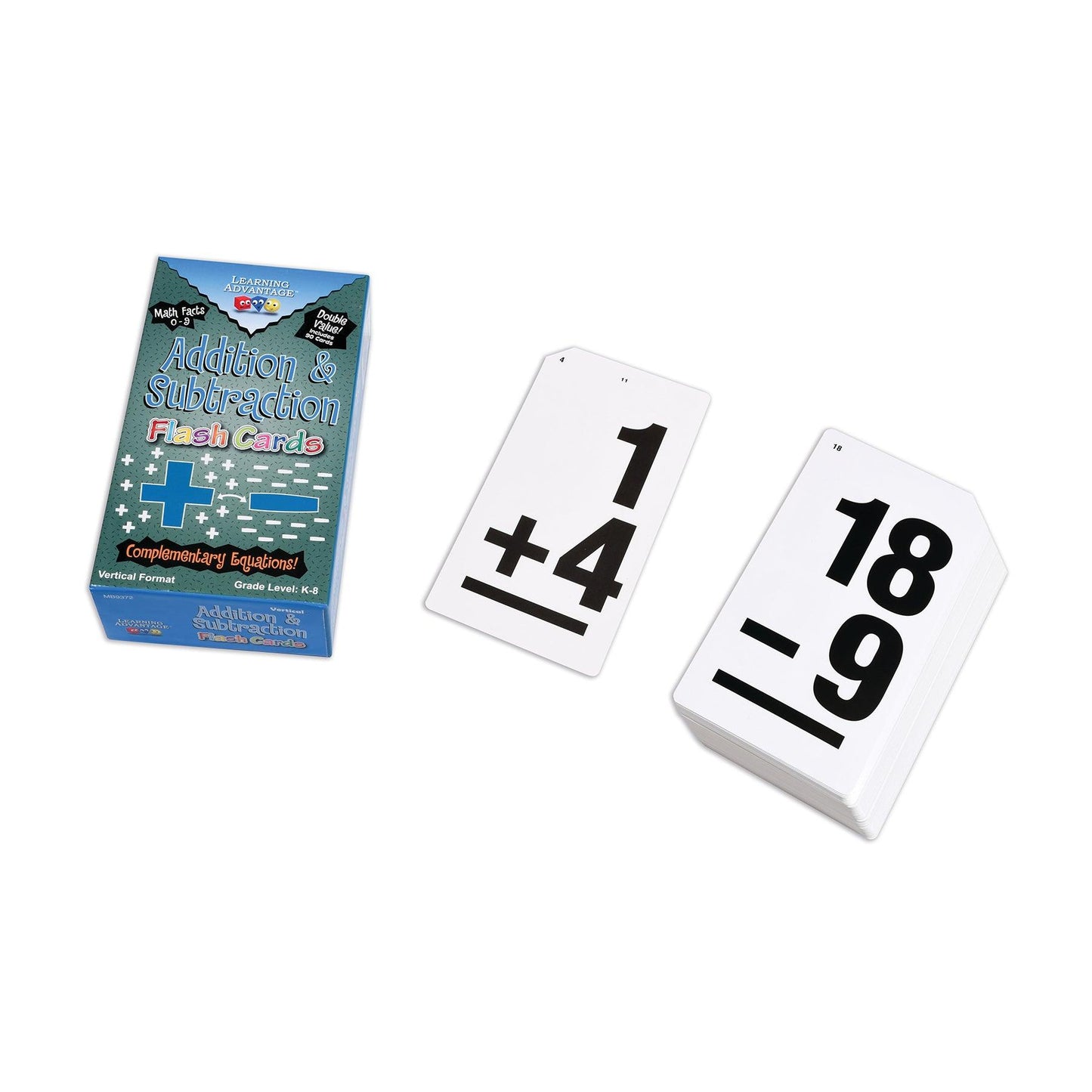 Double-Value Vertical Flash Cards - Addition & Subtraction Set - 90 Per Pack, 2 Packs