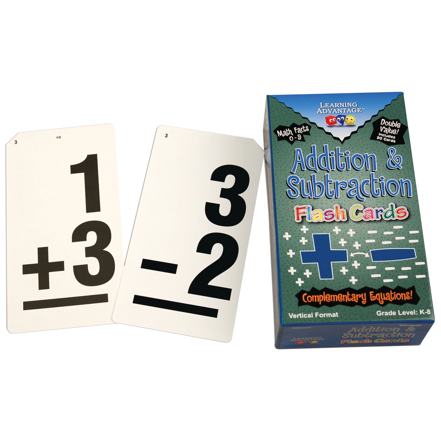 Double-Value Vertical Flash Cards - Addition & Subtraction Set - Set of 81