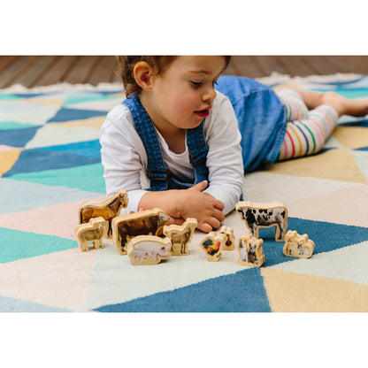 My Farm Animals Wooden Blocks - Set of 10 - Ages 1+