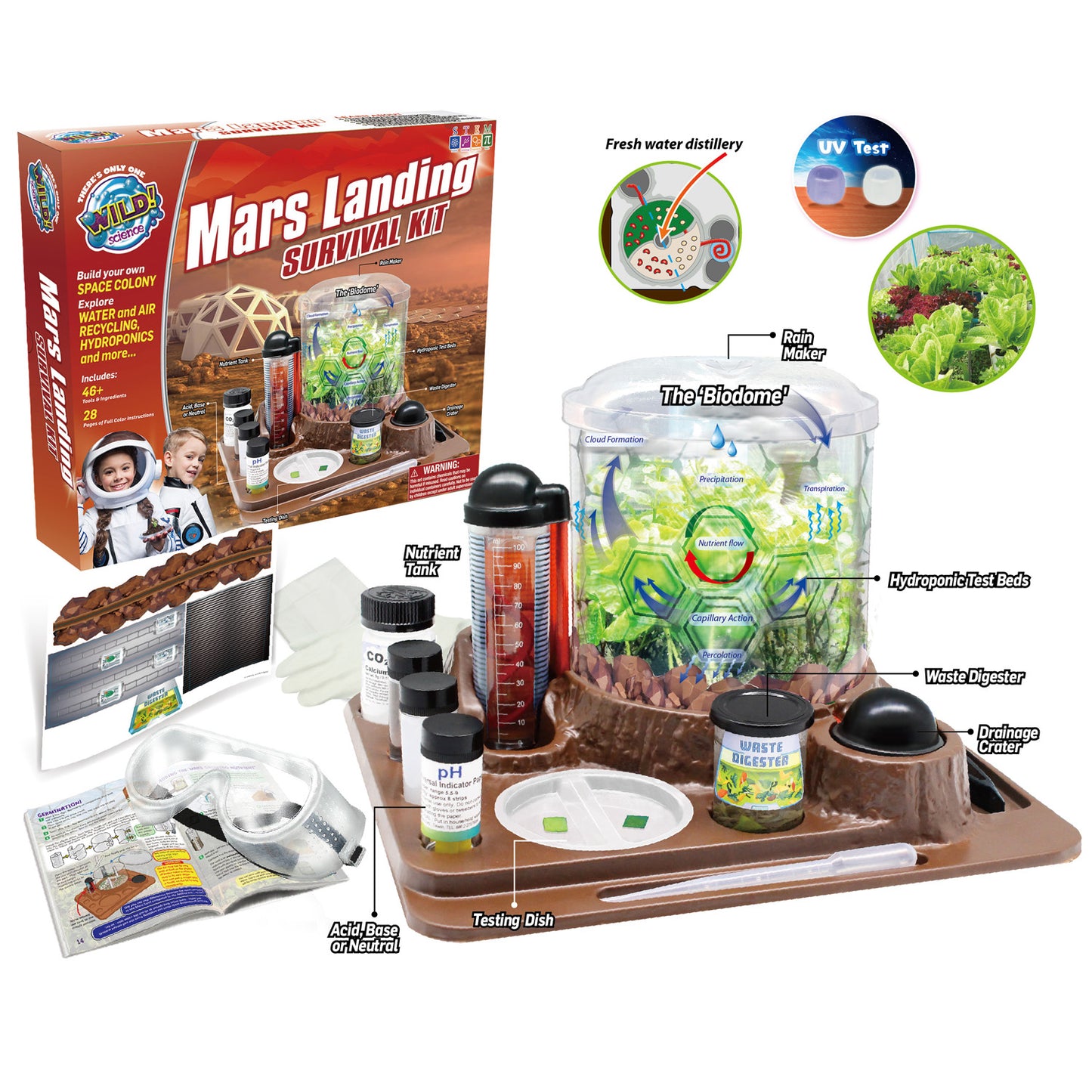 Mars Landing Survival Kit - Home STEM Kit - Ages 8+ - Grow Food & Build an Earth-Like Environment on Mars - Seeds Included