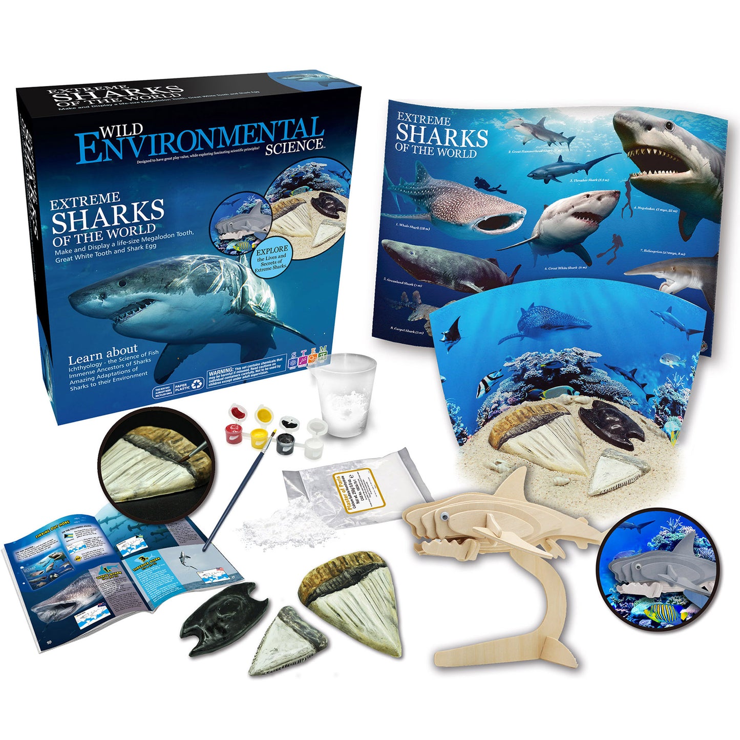 Extreme Sharks of the World - For Ages 6+ - Create and Customize Models and Dioramas - Study the Most Extreme Animals