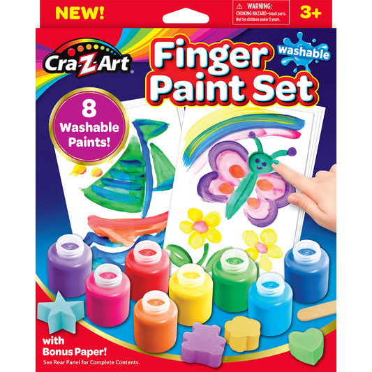 Washable Finger Paints Set, 8 Colors