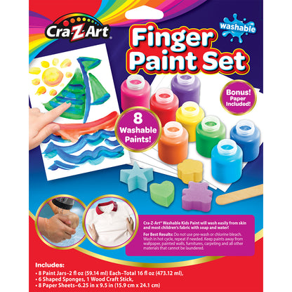 Washable Finger Paints Set, 8 Colors