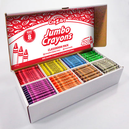 Jumbo Crayon Classroom Pack, 8 Color, Box of 400