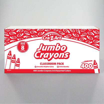 Jumbo Crayon Classroom Pack, 8 Color, Box of 400