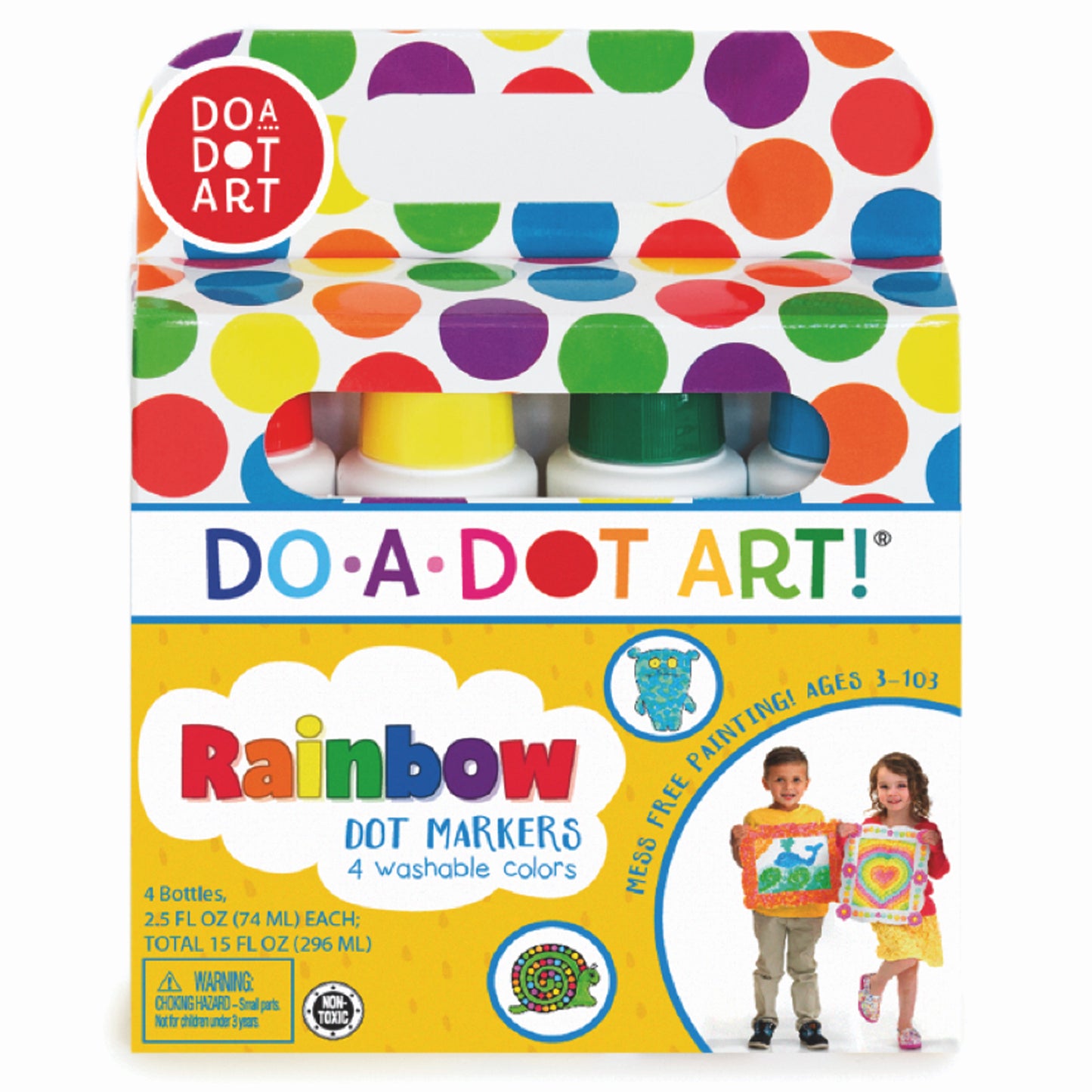 Washable Rainbow Dot Markers, 4 Per Pack, 2 Packs