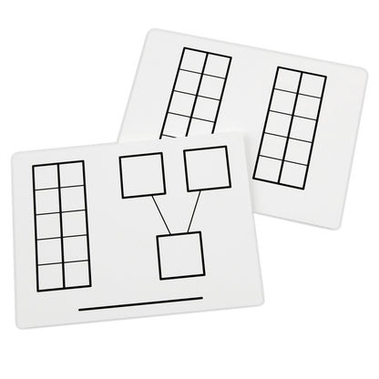 Write-On/Wipe-Off Ten-Frame Mats, Set of 10