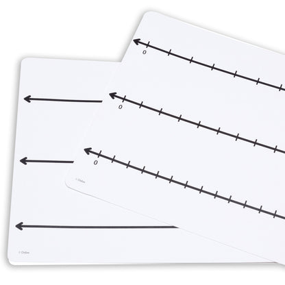 Write-On/Wipe-Off Fraction Number Line Mat, 9"W x 12"L, Pack of 10