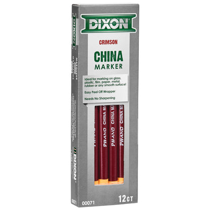 Phano China Markers, Crimson Red, 12 Per Pack, 2 Packs