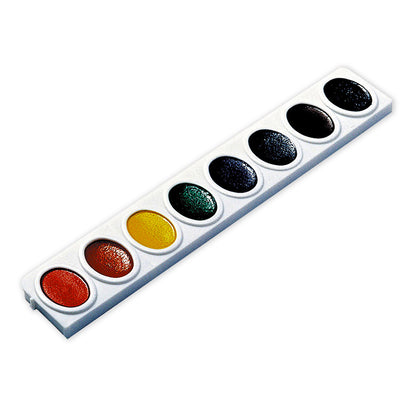 Watercolors, Oval Pan Refill Tray, 8 Colors Per Tray, 3 Trays