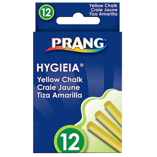 Hygieia® Dustless Board Chalk, Yellow, 12 Pieces