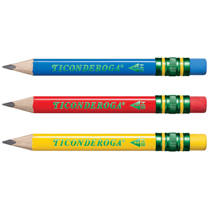 My First® Short Wooden Pencils, Large Triangle Barrel, Sharpened, #2 HB Soft, With Eraser, Primary Colors, 12 Per Pack, 2 Packs