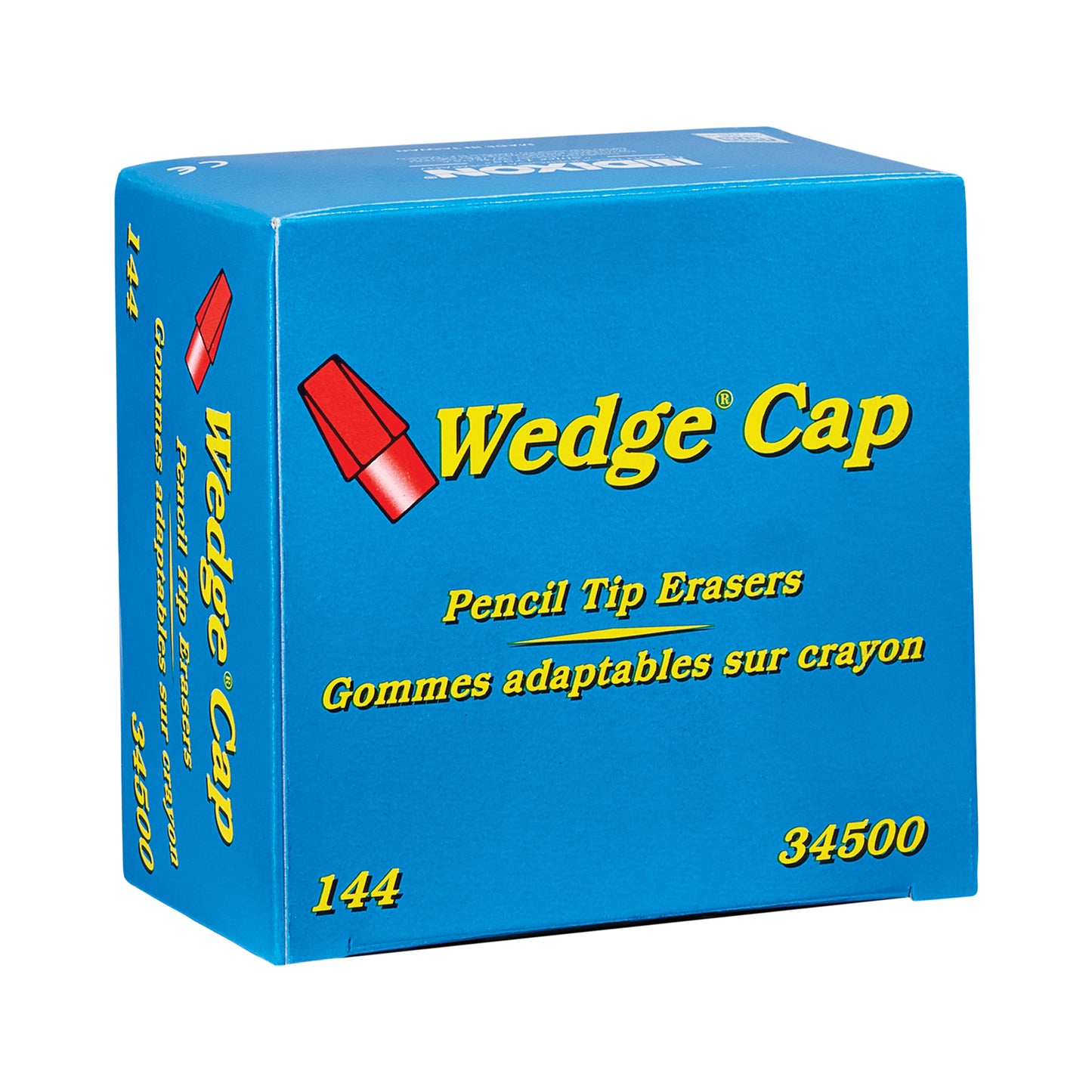 Wedge Pencil Cap Erasers, Pink, 144 Per Pack, 2 Packs