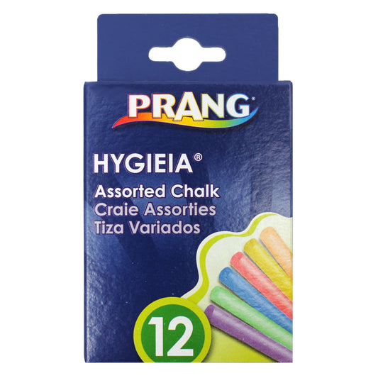 Hygieia® Dustless Board Chalk, Assorted Colors, Pack of 12