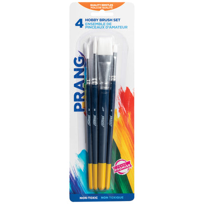 Hobby Paint Brush Set, Assorted Sizes, 4 Per Set, 6 Sets